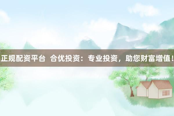 正规配资平台  合优投资：专业投资，助您财富增值！