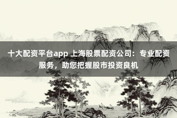 十大配资平台app 上海股票配资公司：专业配资服务，助您把握股市投资良机