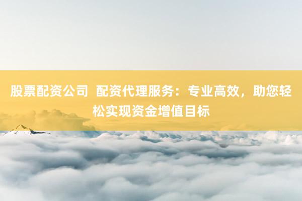 股票配资公司  配资代理服务：专业高效，助您轻松实现资金增值目标