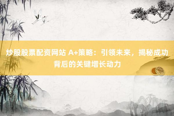 炒股股票配资网站 A+策略：引领未来，揭秘成功背后的关键增长动力