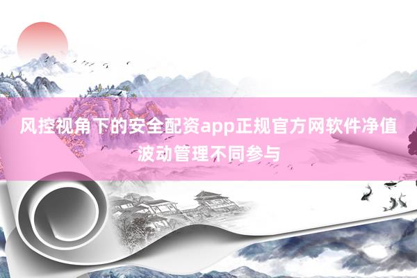 风控视角下的安全配资app正规官方网软件净值波动管理不同参与