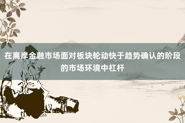 在离岸金融市场面对板块轮动快于趋势确认的阶段的市场环境中杠杆