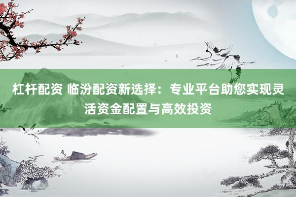 杠杆配资 临汾配资新选择：专业平台助您实现灵活资金配置与高效投资