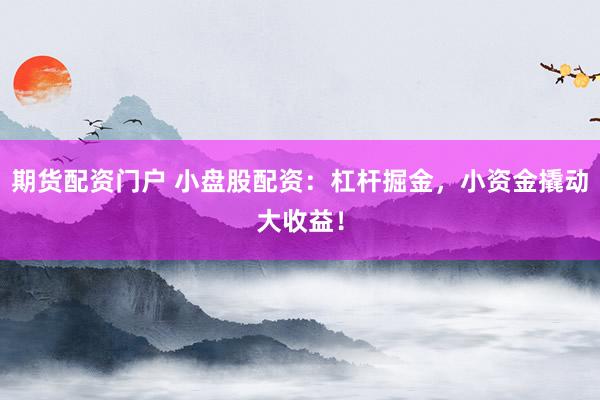 期货配资门户 小盘股配资：杠杆掘金，小资金撬动大收益！