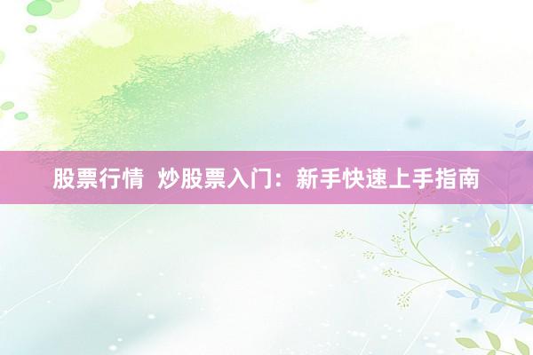 股票行情  炒股票入门：新手快速上手指南