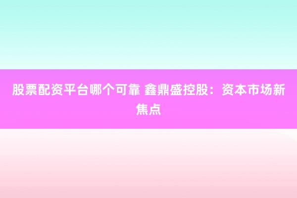 股票配资平台哪个可靠 鑫鼎盛控股：资本市场新焦点