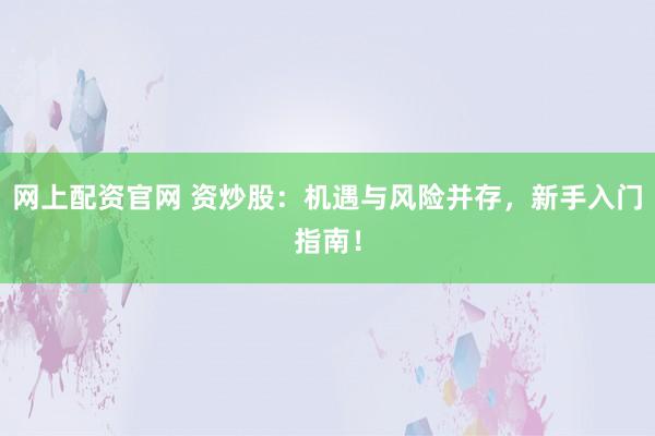 网上配资官网 资炒股：机遇与风险并存，新手入门指南！